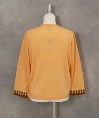 ウール100％アンサンブル風2WAYニット(ライトオレンジ)後ろ