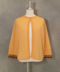 ウール100％アンサンブル風2WAYニット(ライトオレンジ)前