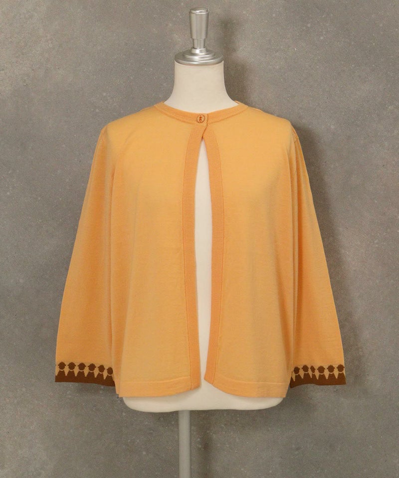 ウール100％アンサンブル風2WAYニット(ライトオレンジ)前