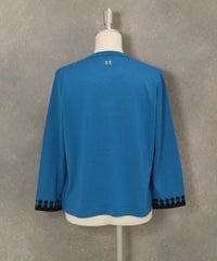 ウール100％アンサンブル風2WAYニット(ブルー)後ろ