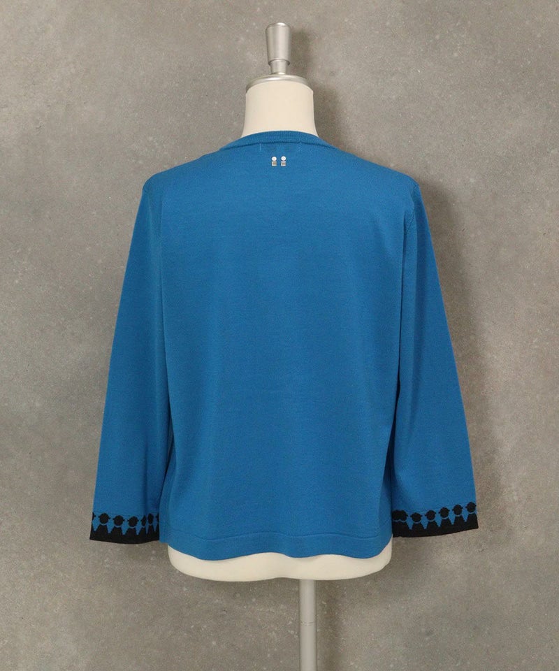 ウール100％アンサンブル風2WAYニット(ブルー)後ろ