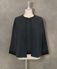 ウール100％アンサンブル風2WAYニット(グレー)前