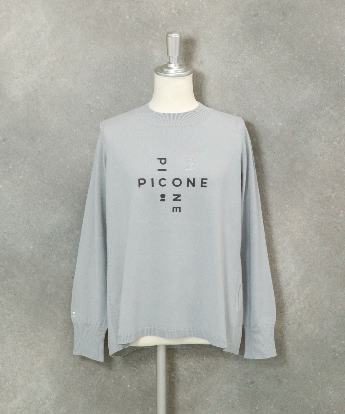 フロッキーロゴニット（ライトグレー）