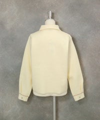 ウール混ステッチニットジャケット（ホワイト）後ろ