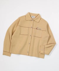 ウール混ステッチニットジャケット