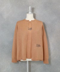 アンサンブル風2WAY刺繍ニット（キャメル）