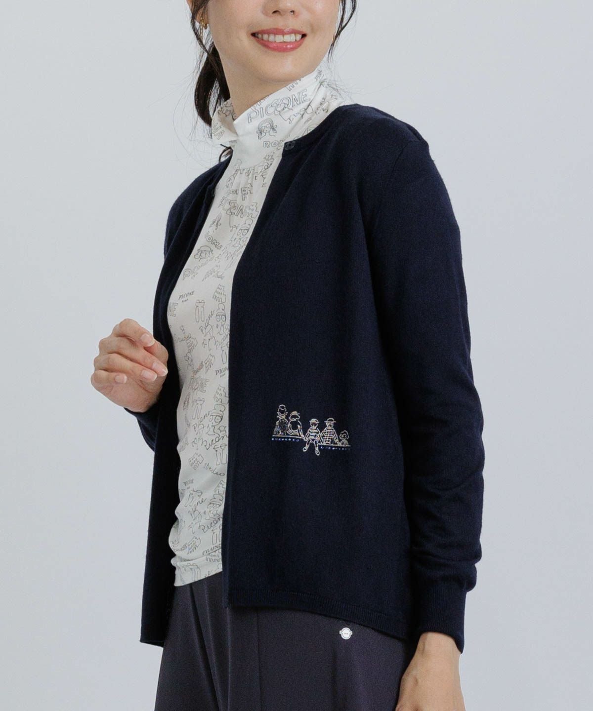 アンサンブル風2WAY刺繍ニット|スタジオピッコーネ - ゴルフウェアや