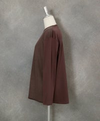 異素材切替イラストニット横（ブラウン）