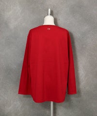 異素材切替イラストニット後ろ（レッド）