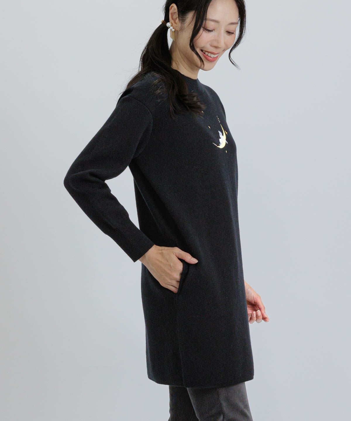 コットン混刺繍ニットチュニック|スタジオピッコーネ - ゴルフウェアや