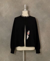 コットンウールニットカーディガン（ブラック）