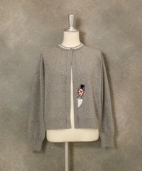 コットンウールニットカーディガン（グレー）