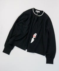 コットンウールニットカーディガン（ブラック）