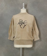 七分袖モールニット（ベージュ）