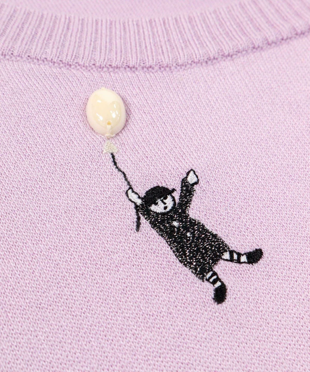 刺繍アップ（ライトパープル）