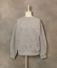 総柄プリントダンボールプルオーバー（ライトグレー）