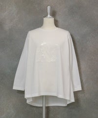 スパンコールイレギュラーヘムプルオーバー（ホワイト）