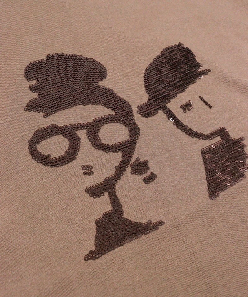 スパンコール刺繍（ブラウン）