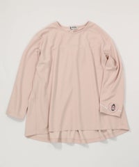 袖ワッペンバックギャザープルオーバー（ピンク）