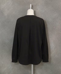 コットン混刺繍冷感プルオーバー(ブラック)後ろ