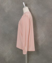 コットン混刺繍冷感プルオーバー(ライトオレンジ)横