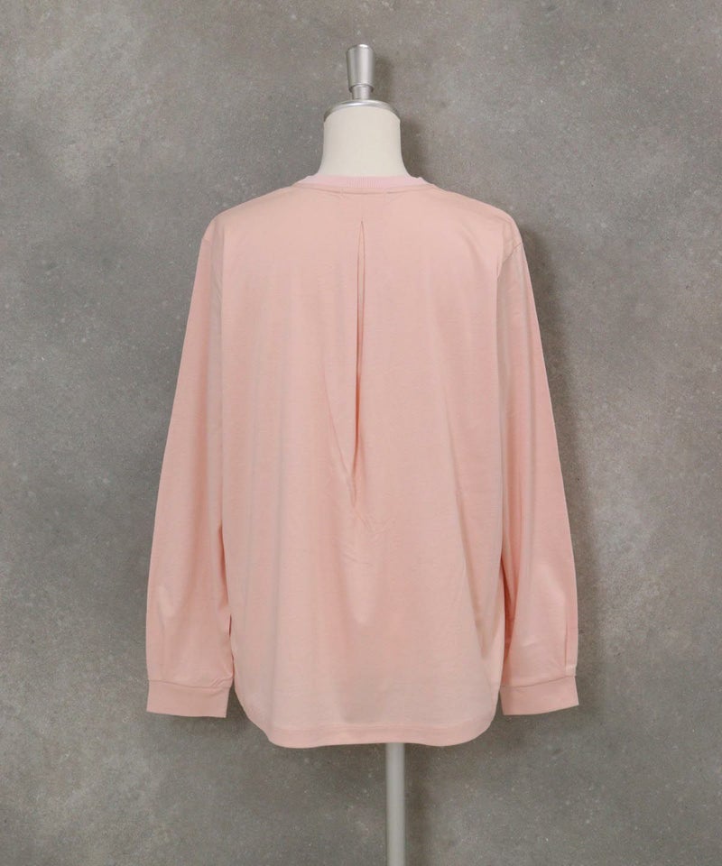 コットン混刺繍冷感プルオーバー(ライトオレンジ)後ろ