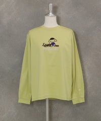 コットン混刺繍冷感プルオーバー(イエロー)前