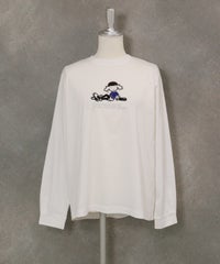 コットン混刺繍冷感プルオーバー(ホワイト)前