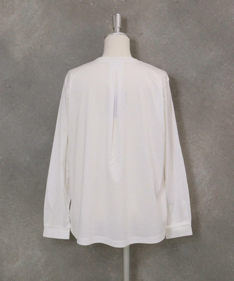 コットン混刺繍冷感プルオーバー(ホワイト)後ろ