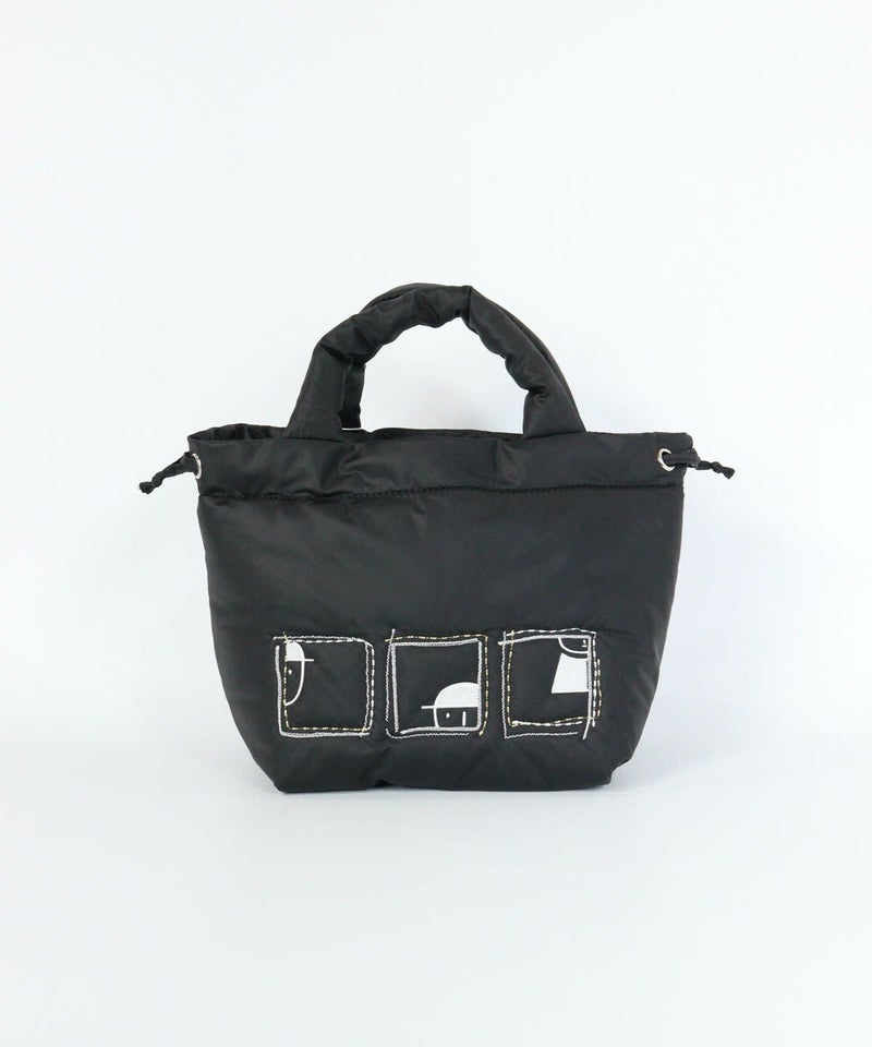 中綿刺繍カートバッグ（ブラック）