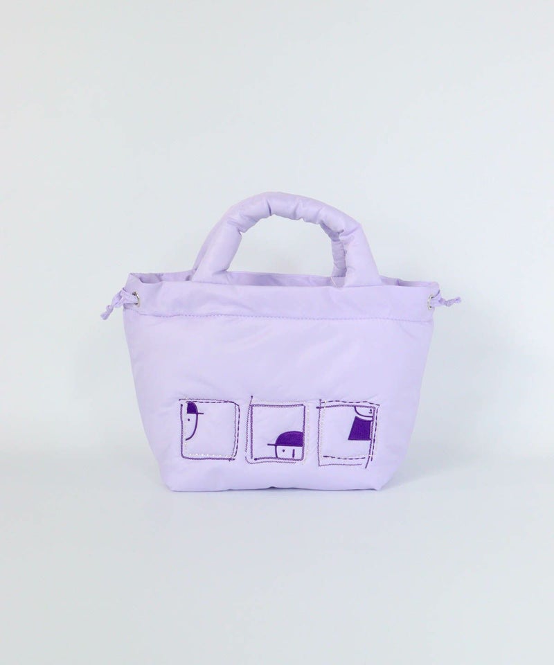 中綿刺繍カートバッグ（ライトパープル）