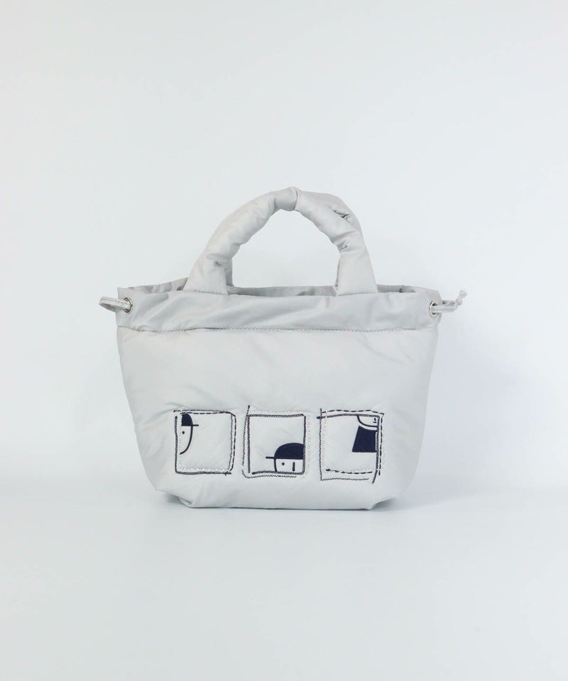 中綿刺繍カートバッグ（ライトグレー）
