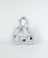 中綿刺繍カートバッグ（ライトグレー）