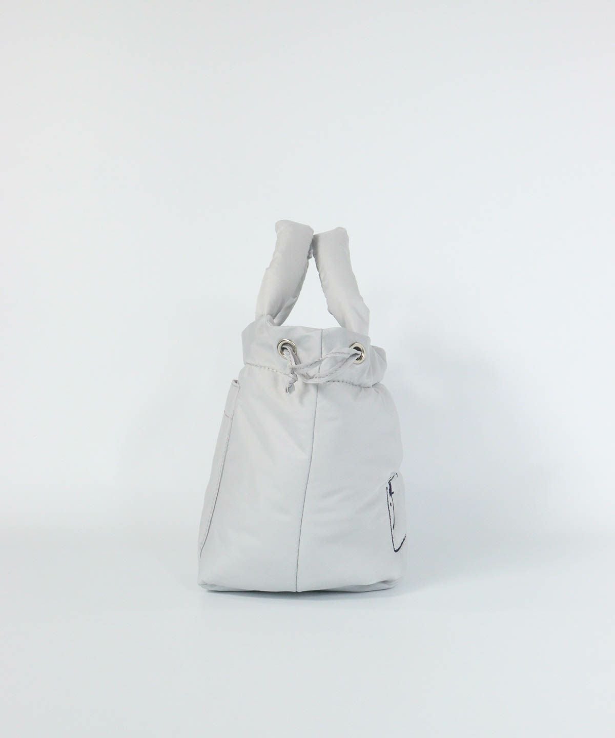 中綿刺繍カートバッグ横（ライトグレー）