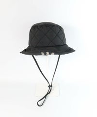  ストラップ付キルトハット（ブラック）