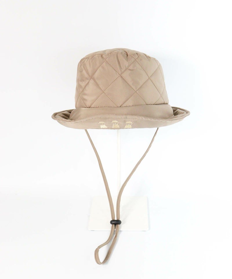  ストラップ付キルトハット（キャメル）