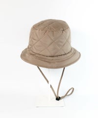  ストラップ付キルトハット後（キャメル）