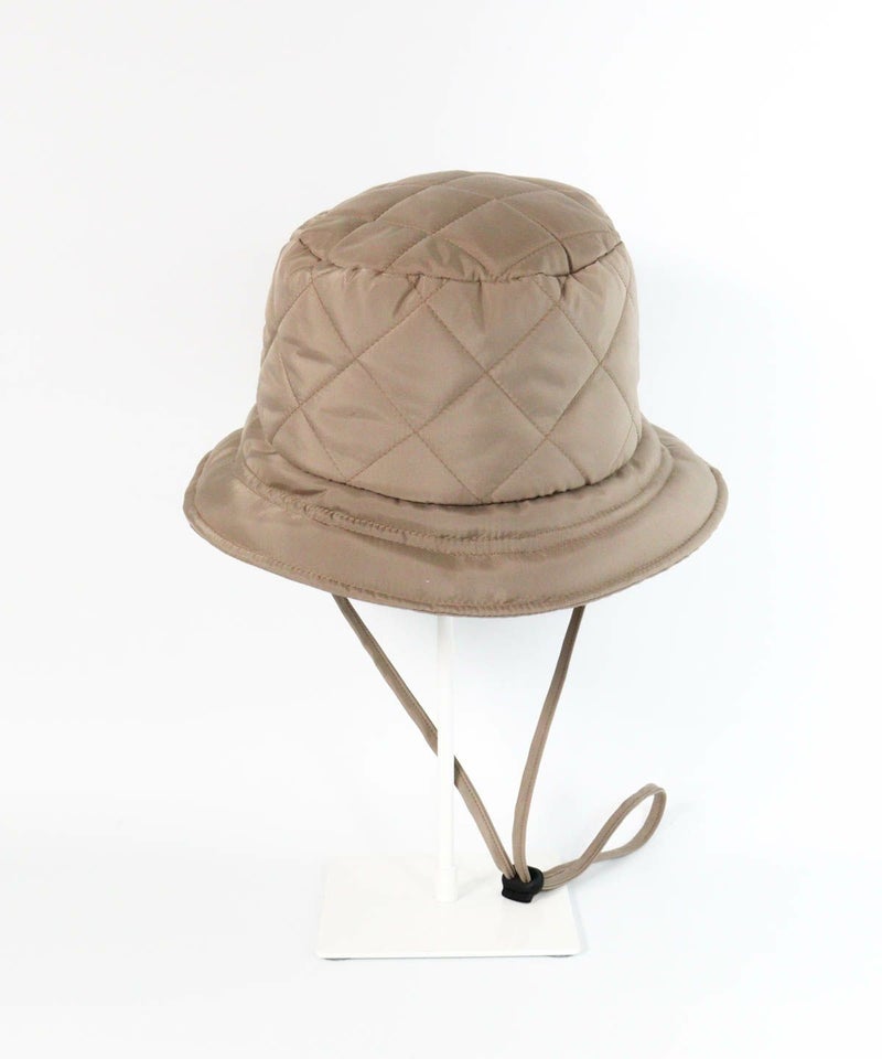  ストラップ付キルトハット後（キャメル）