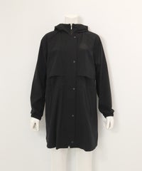 フード付撥水ナイロンコート(ブラック)前