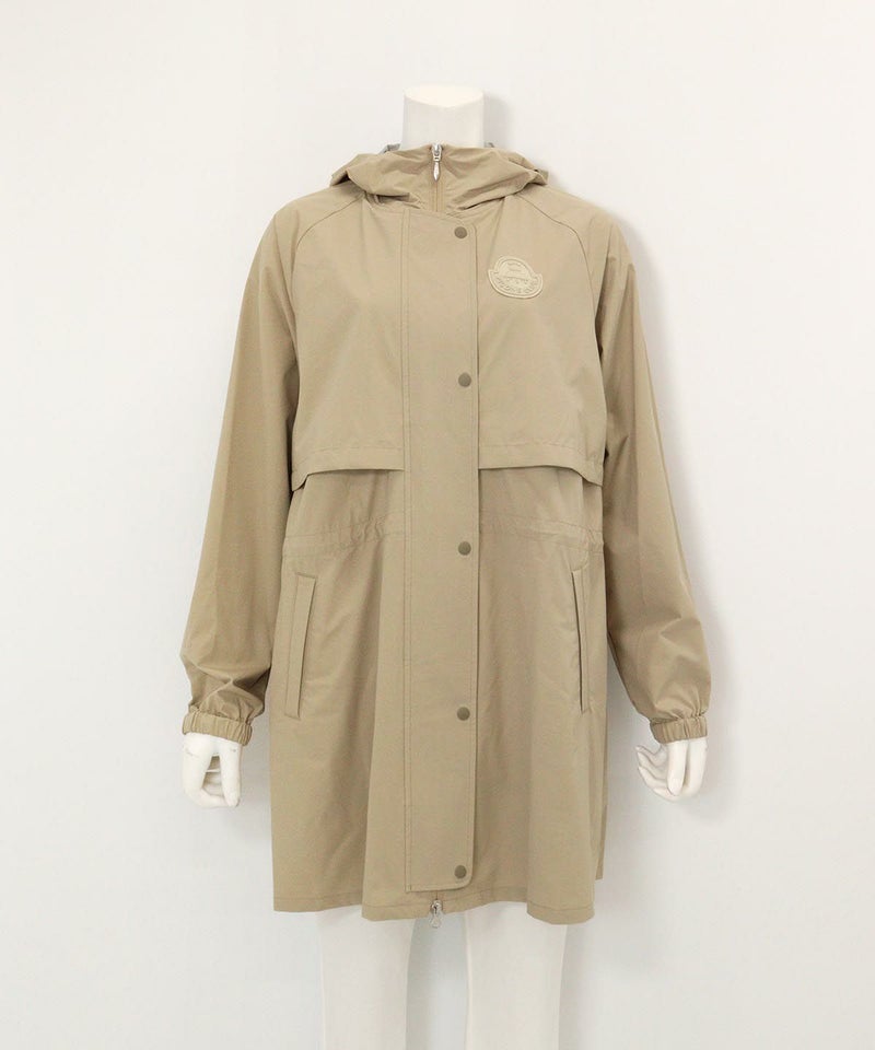フード付撥水ナイロンコート(ベージュ)前