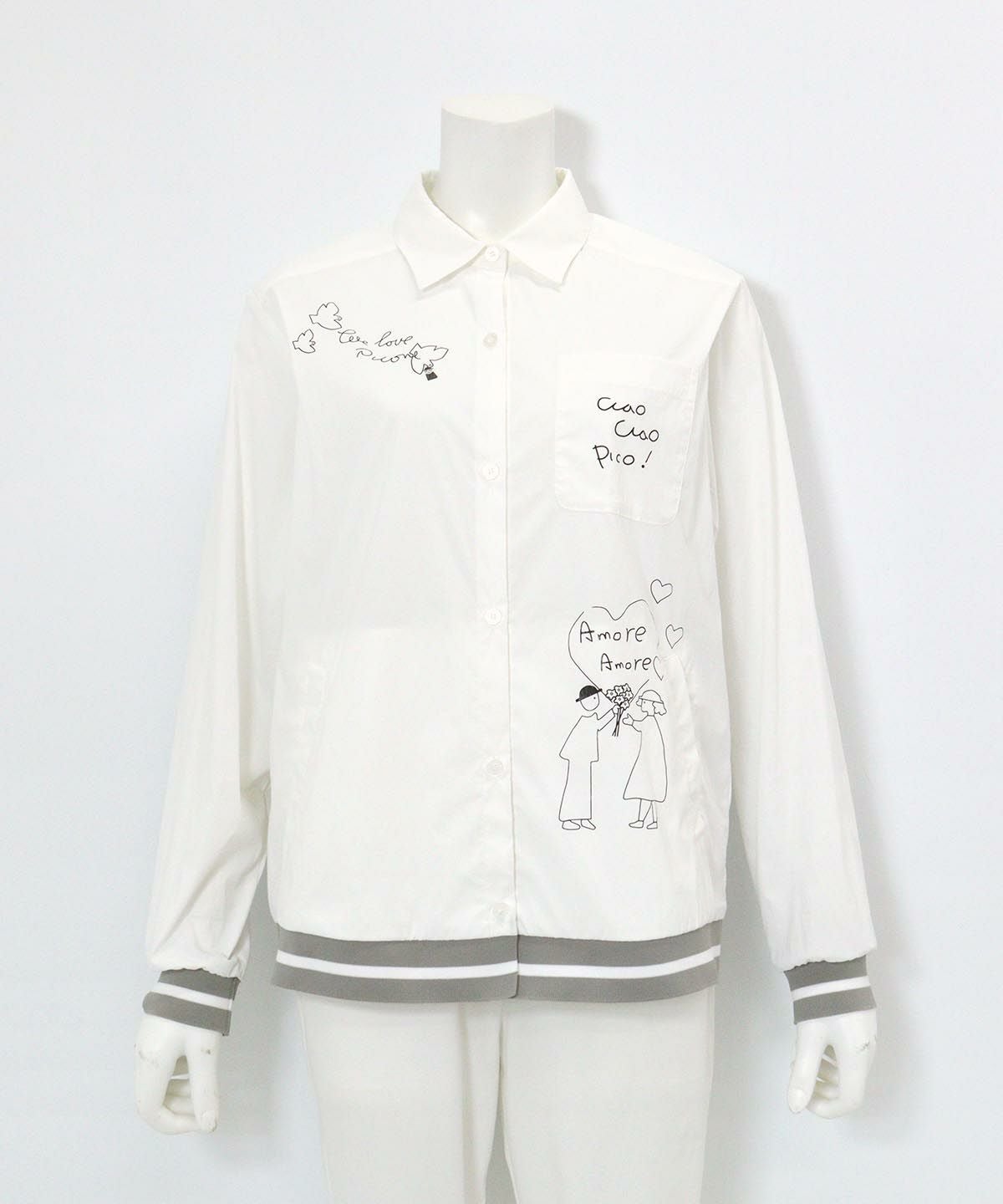 UV撥水タフタブルゾン(ホワイト)前