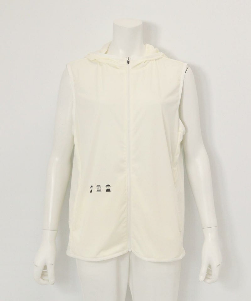 フード付きジップベスト(ホワイト)前