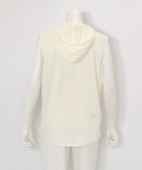 フード付きジップベスト(ホワイト)後ろ