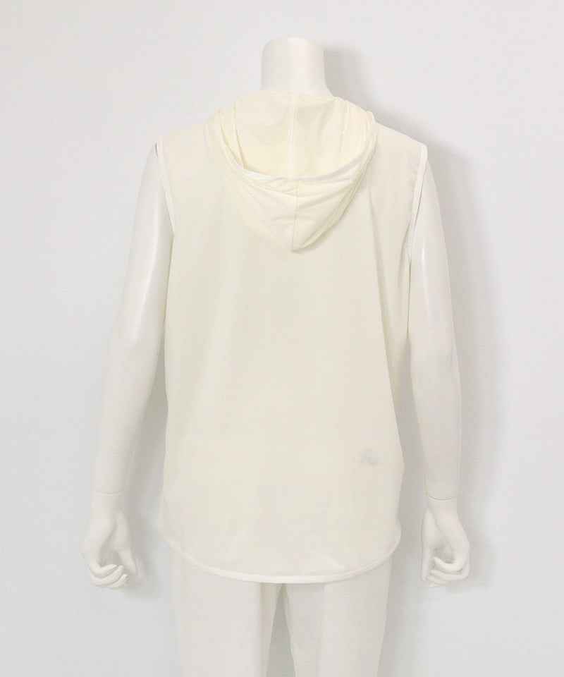 フード付きジップベスト(ホワイト)後ろ