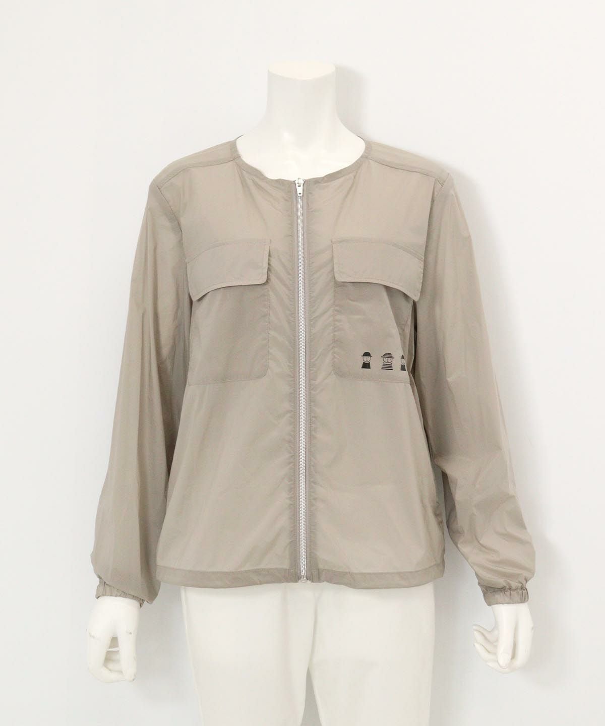 ナイロンタフタ撥水ブルゾン(ライトグレー)前