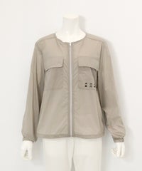 ナイロンタフタ撥水ブルゾン(ライトグレー)前