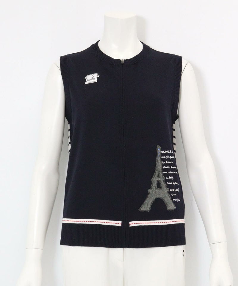 バックボーダーニットベスト(ダークネイビー)前