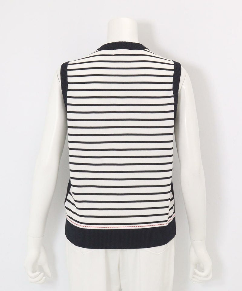 バックボーダーニットベスト(ダークネイビー)後ろ