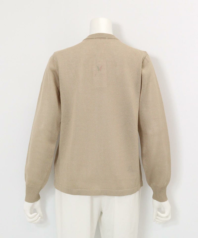 ラメニット刺繍カーディガン(ベージュ)後ろ