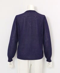 ラメニット刺繍カーディガン(ネイビー)後ろ